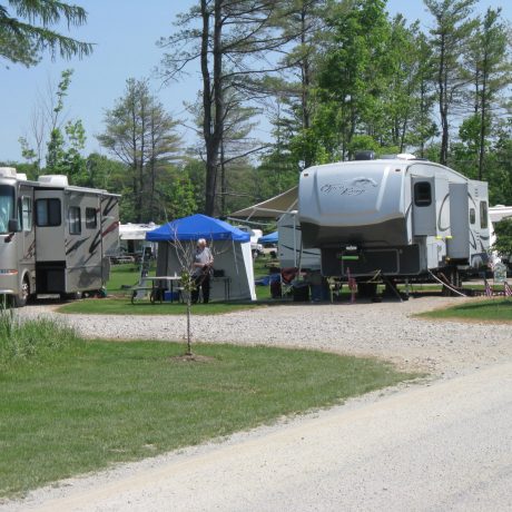 view of RVs sites at Sparrow Pond Family Campground